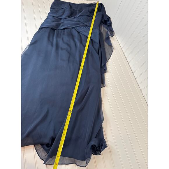 Jade by Jasmine Black Ruffle One Shoulder Maxi Dress Holiday Wedding Size 16 - Picture 4 of 6